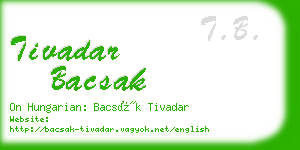 tivadar bacsak business card